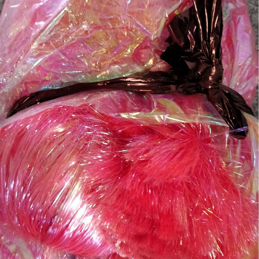 透明粉紫彩丝装饰草透明粉白丝草0.4厘米柠檬黄七彩条大红亮彩条