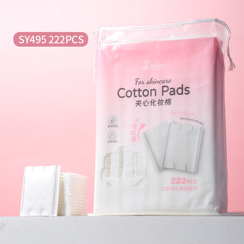 LMLTOP 222 piezas de bolsa elástica de algodón para maquillaje tipo sándwich, desechable, engrosada, para remover maquillaje, colección al por mayor