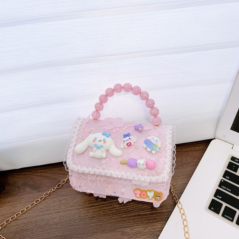 Nueva princesa bolso de perla de caricatura de mujer pequeña fragancia de viento de niña bolso de mochila accesorios para niños bolso de cambio de hombro