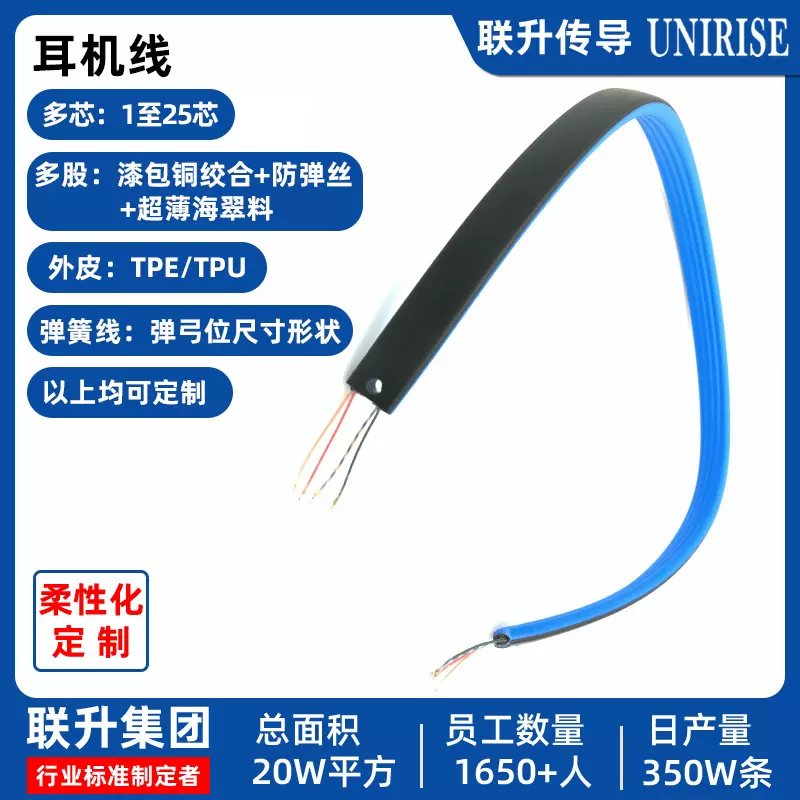 定制蓝牙耳机线材 漆包线 TPE/TPU蓝牙耳机线 半成品挂脖耳机线