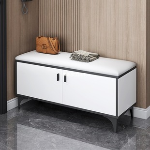 Household Shoe Changing Stool Shoe Cabinet Integrated Living Room Multi-Functional Light Luxury Low Stool Soft Bag Cushion Sitting Shoe Wearable Stool