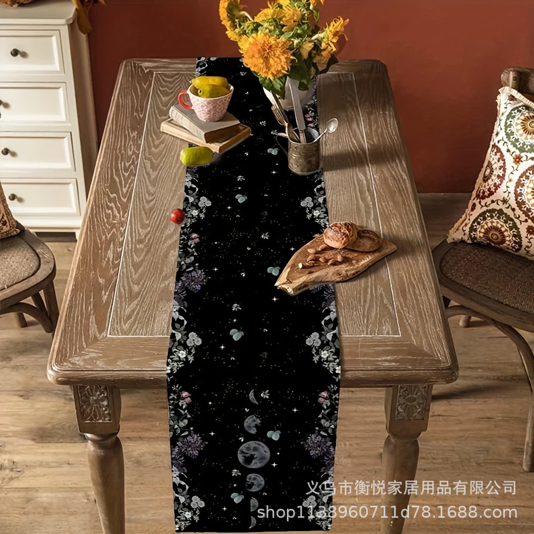 Bandera de mesa de flores de primavera transfronteriza, hogar, comedor, sala de estar, mesa de comedor, decoración de vacaciones al aire libre, mantel de mesa