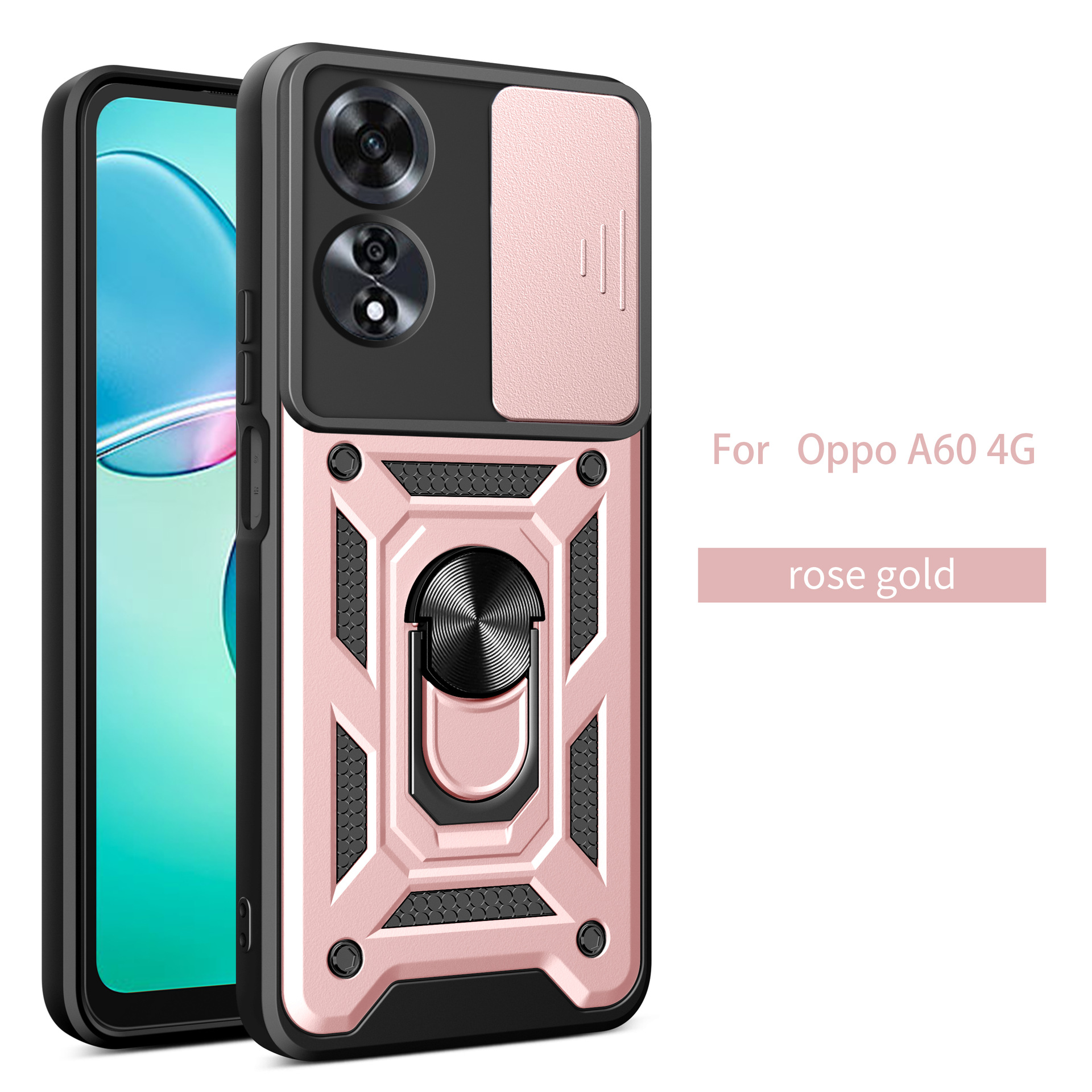 TPU + PC 2 - en - 1 OP A60 caja de teléfono móvil de ventana de alta calidad 360 soporte giratorio contra caídas sargento