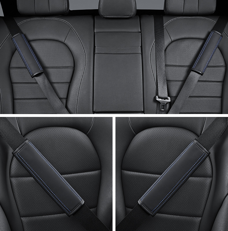 X701 Amazon TEMU Explosions Cross-border Leather Embossed Car Seat Belt Shoulder Cover Protective Cover Safety Belt Cover