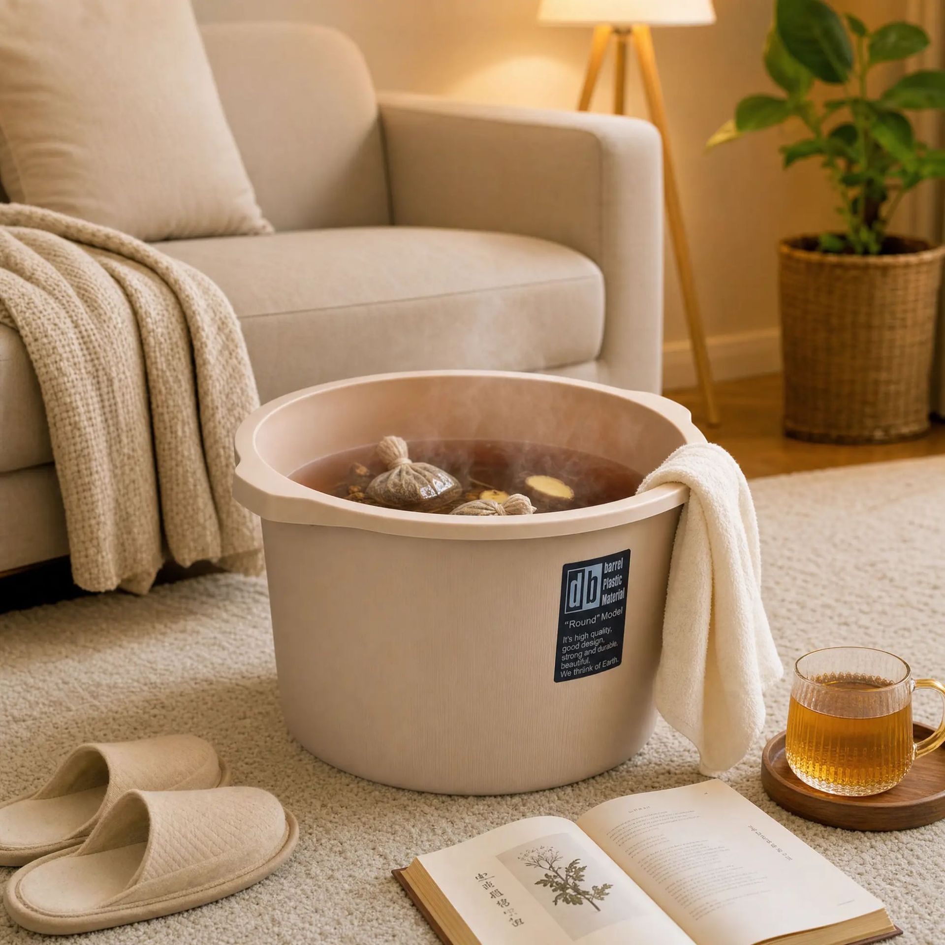 Thickened Plastic Foot Bath Bucket for Home Use, Adult Foot Soak with Massage Bumps, Wholesale Foot Bath Bucket for Dormitories and Hotels
