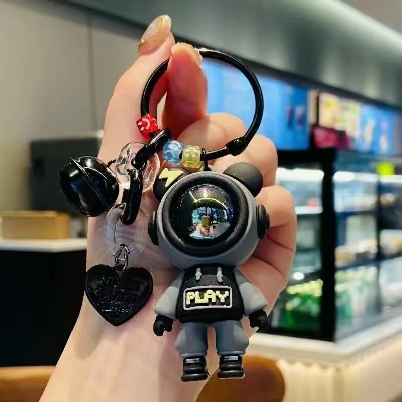 Lightning Bear Colgante de llavero anti-pérdida Personalidad creativa Cadena de coche Pareja Exquisito colgante de mochila de red neta