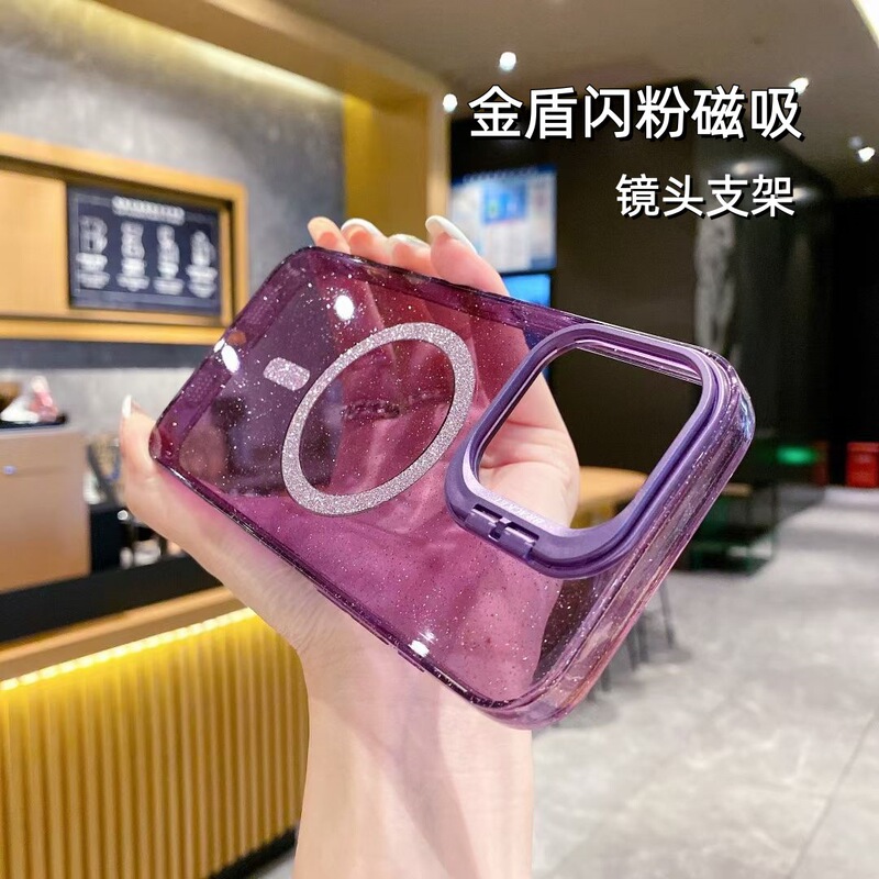 Lens Holder Suitable for iPhone Apple 17 Phone Case, Transparent Glitter Magnetic 15/16Pro Anti-Drop Protective Cover Lens Holder Suitable for iPhone Apple 17 Phone Case, Transparent Glitter Magnetic 15/16Pro Anti-Drop Protective Cover