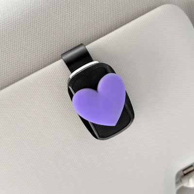 Car Glasses Clip/Bill Clip – Holder - glasses-clip-black-purple-heart