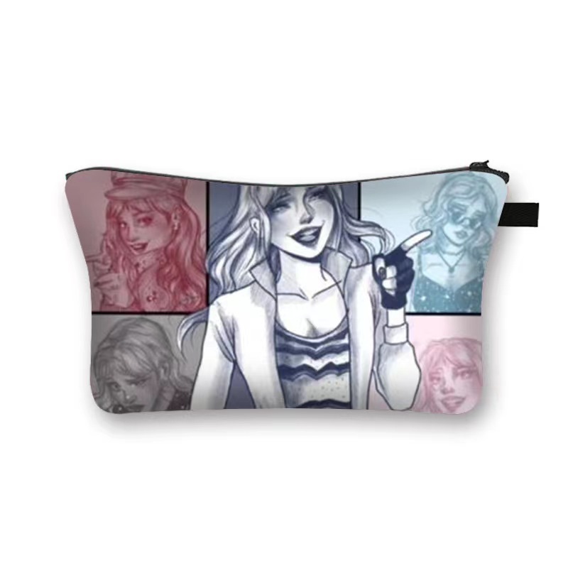 Amazon estilo caliente Taylor Swift bolsa de cosméticos bolsa de almacenamiento de gran capacidad bolsa de mano de moda con estampado femenino de moho