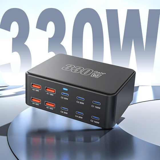 330W Gallium Nitride Charger 20V5A High Power Mobile Phone Tablet Notebook Universal Desktop Fast Charging Charging Station