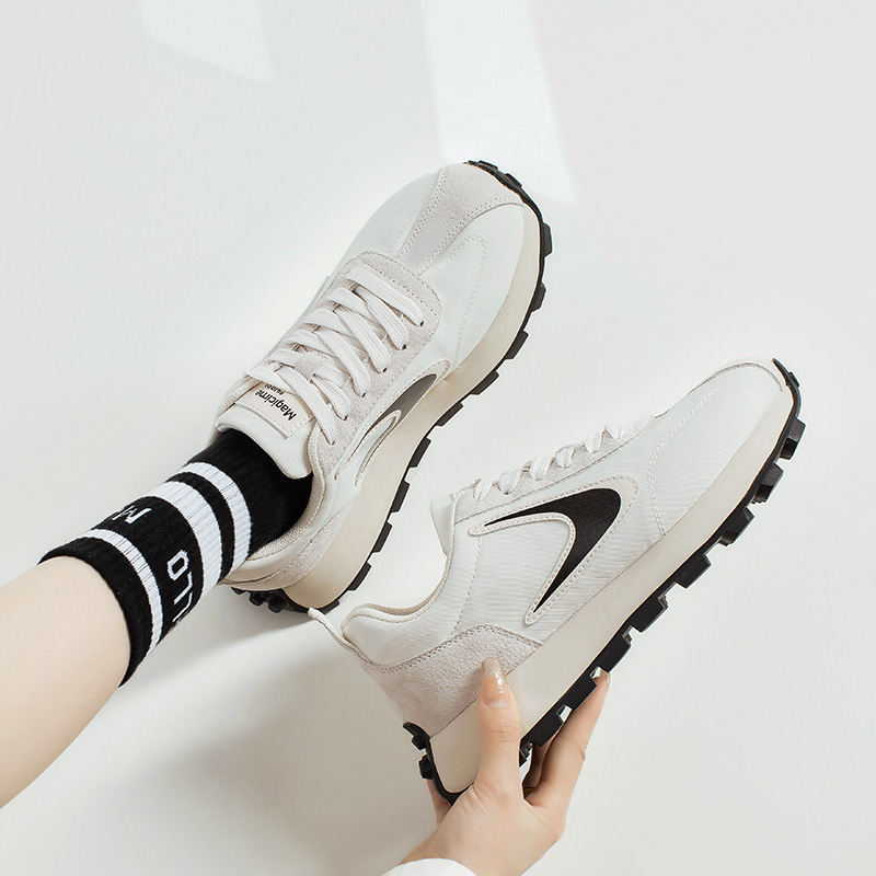 Zapatillas Augusden estilo dad para mujer, novedad primavera 2026, estilo INS, deportivas ligeras blancas con suela waffle