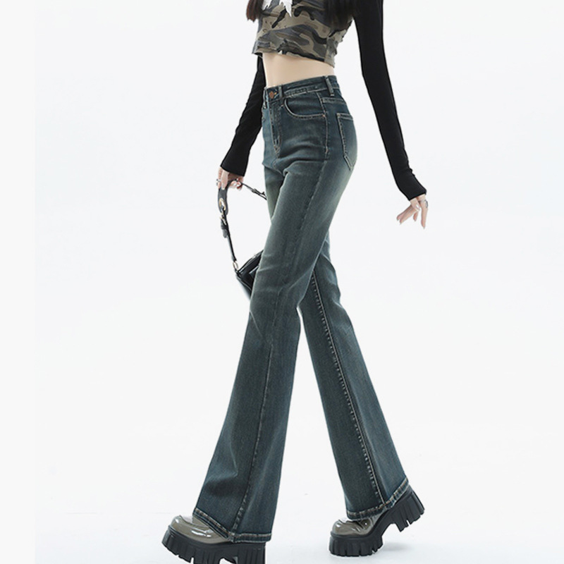 200kg plus size vintage jeans women 2025 spring new loose slim casual pants chubby girl micro flared pants