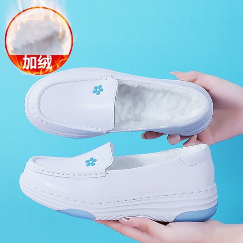 Spring and summer new style medical and nurse shoes for women, soft sole, breathable, comfortable, non-slip, deodorant, genuine leather, white work shoes, hospital group purchase