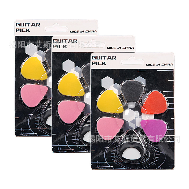 Púas de guitarra Pick bracket + 6 púas de guitarra aplicable a la guitarra eléctrica de madera bajo ukulele