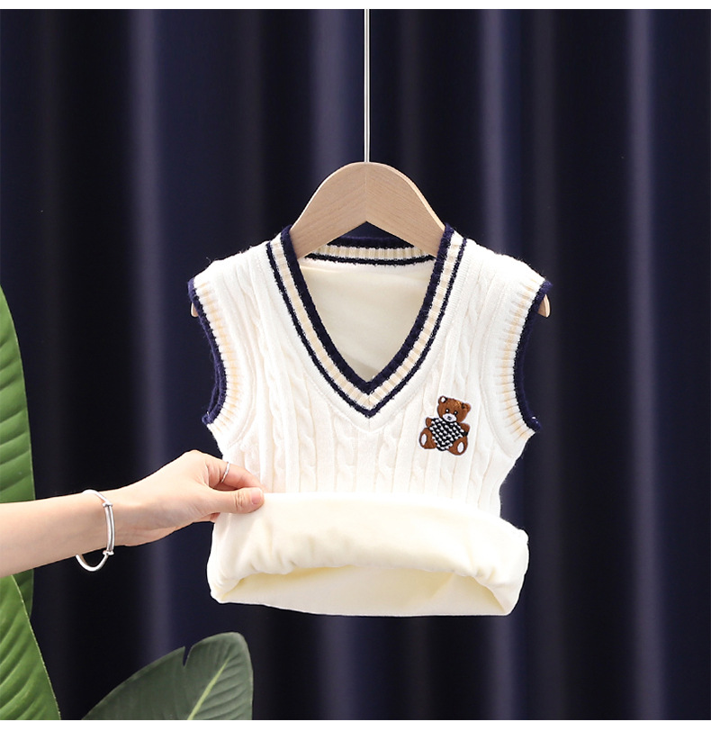 Entrega de una pieza [Jin Yong] Chaleco de punto para niños chaleco de lana bebé niña uniforme escolar Chaleco de suéter de hombre