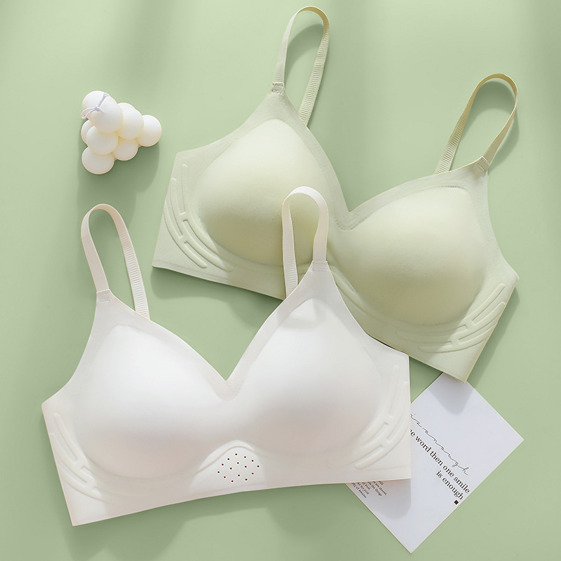 Ropa interior sin costuras de las mujeres suave soporte inalámbrico sujetador transpirable Delgado pequeño pecho Sujetador push up de mama belleza espalda ropa interior