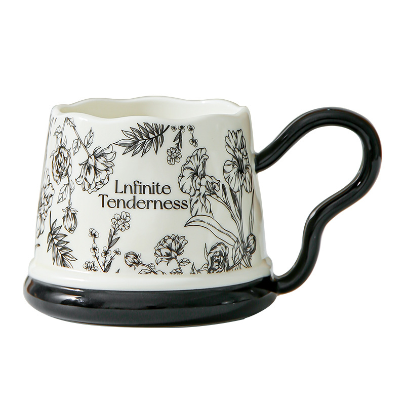 Tazas de cerámica de alto valor nominal tazas de café tazas de leche de alto nivel de sensación de taza de agua casera regalos de mano al por mayor