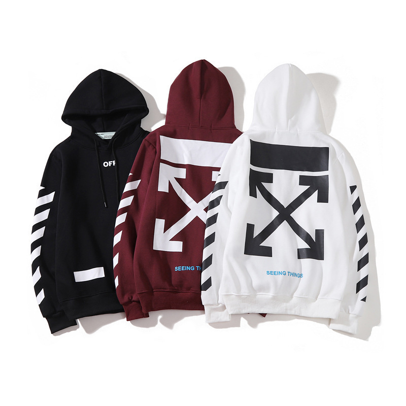 Autumn 2022 European and American Fashion Brand off ow Graffiti Arrow Loose Hoodie Sweater Men's and Women's Couple Jacket