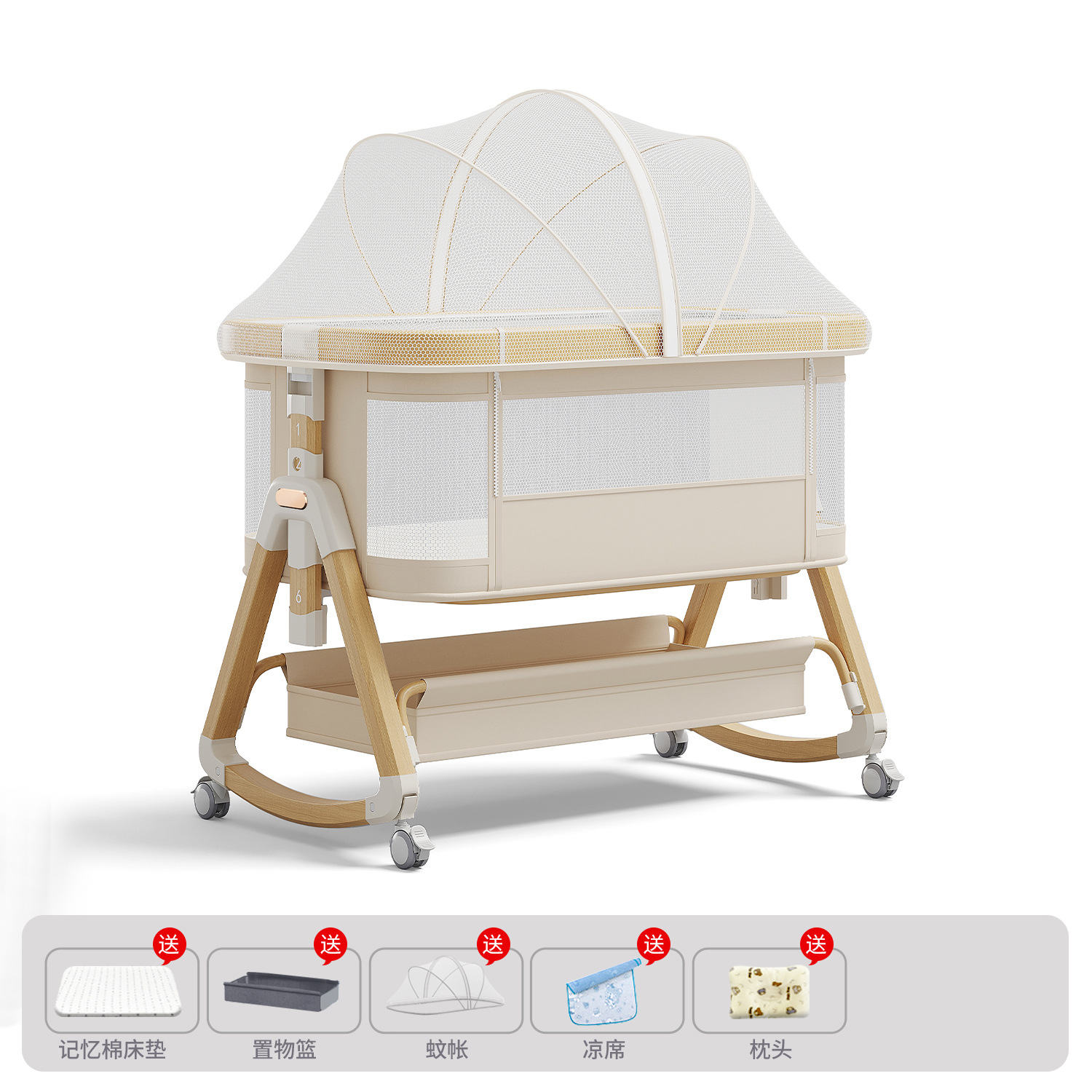Cama de aleación de aluminio móvil portátil cuna cama plegable multifuncional bb cama recién nacida cama de empalme