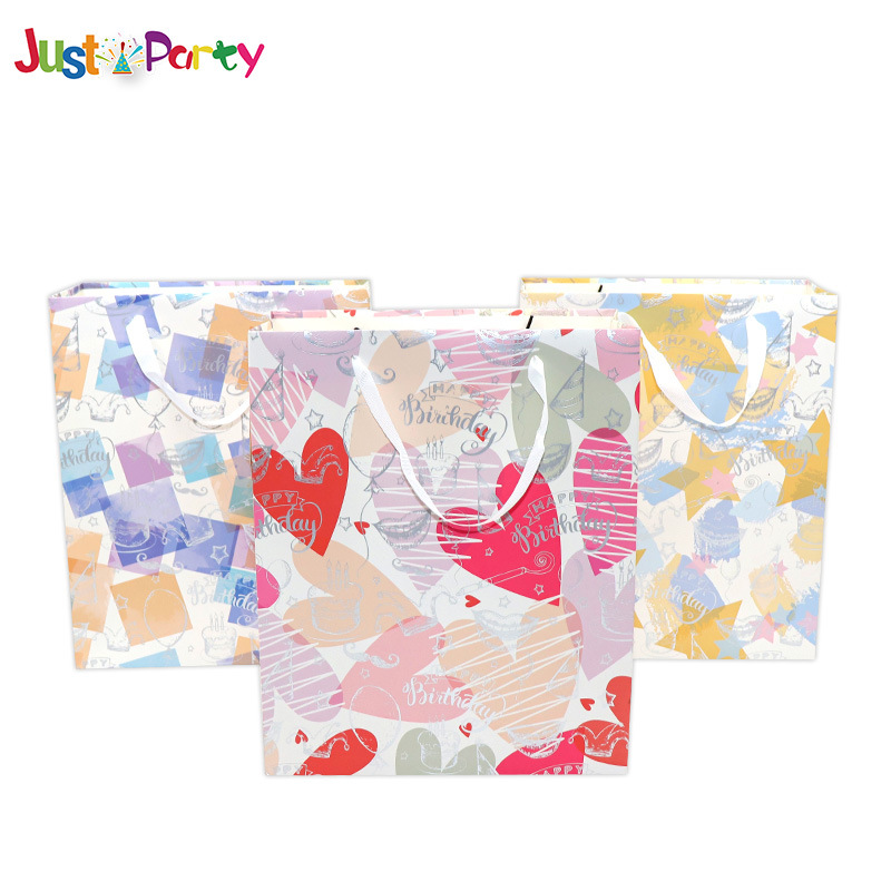 跨境批发创意简约白卡母亲节送女友生日爱心礼品盒袋子手提包装纸