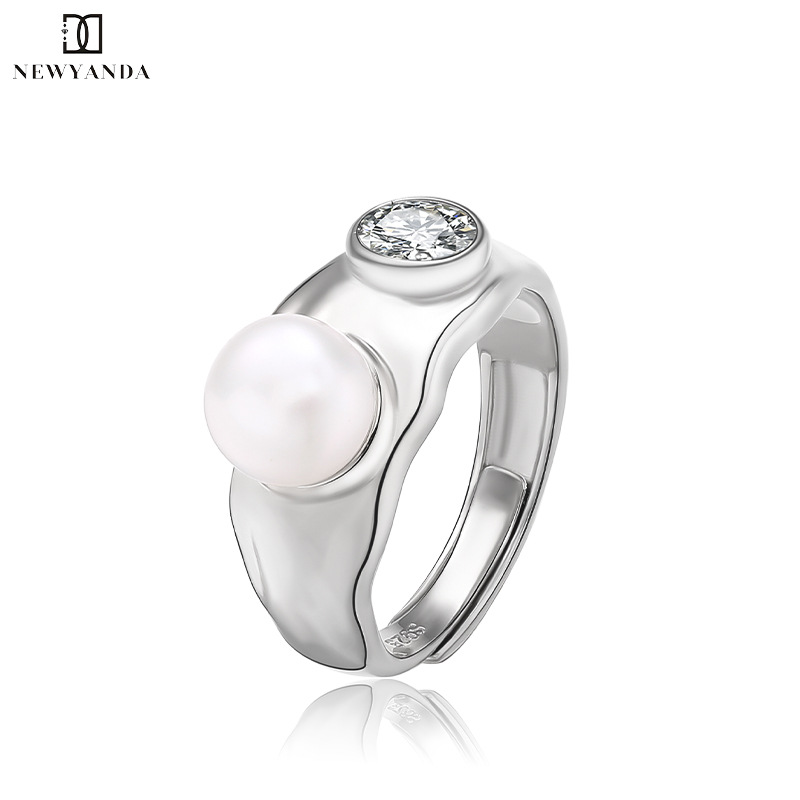 Xinyuande S925 Sterling Silver Pearl Ring Women's Fashion Ring