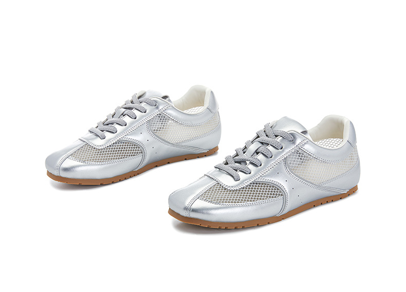 White Women's Leather Sneakers Breathable Grass Pigskin Insoles_voghion.com