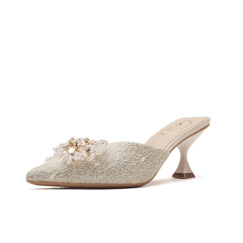 Spring non tiring single shoes, high heels, slim heels, high-end feel, niche design feel, and toe sandals for women_voghion.com