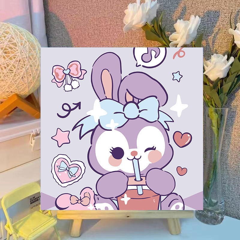 子猫デジタル油絵 diy 着色かわいい漫画動物手作り子供のシンプルな油絵装飾卸売|undefined