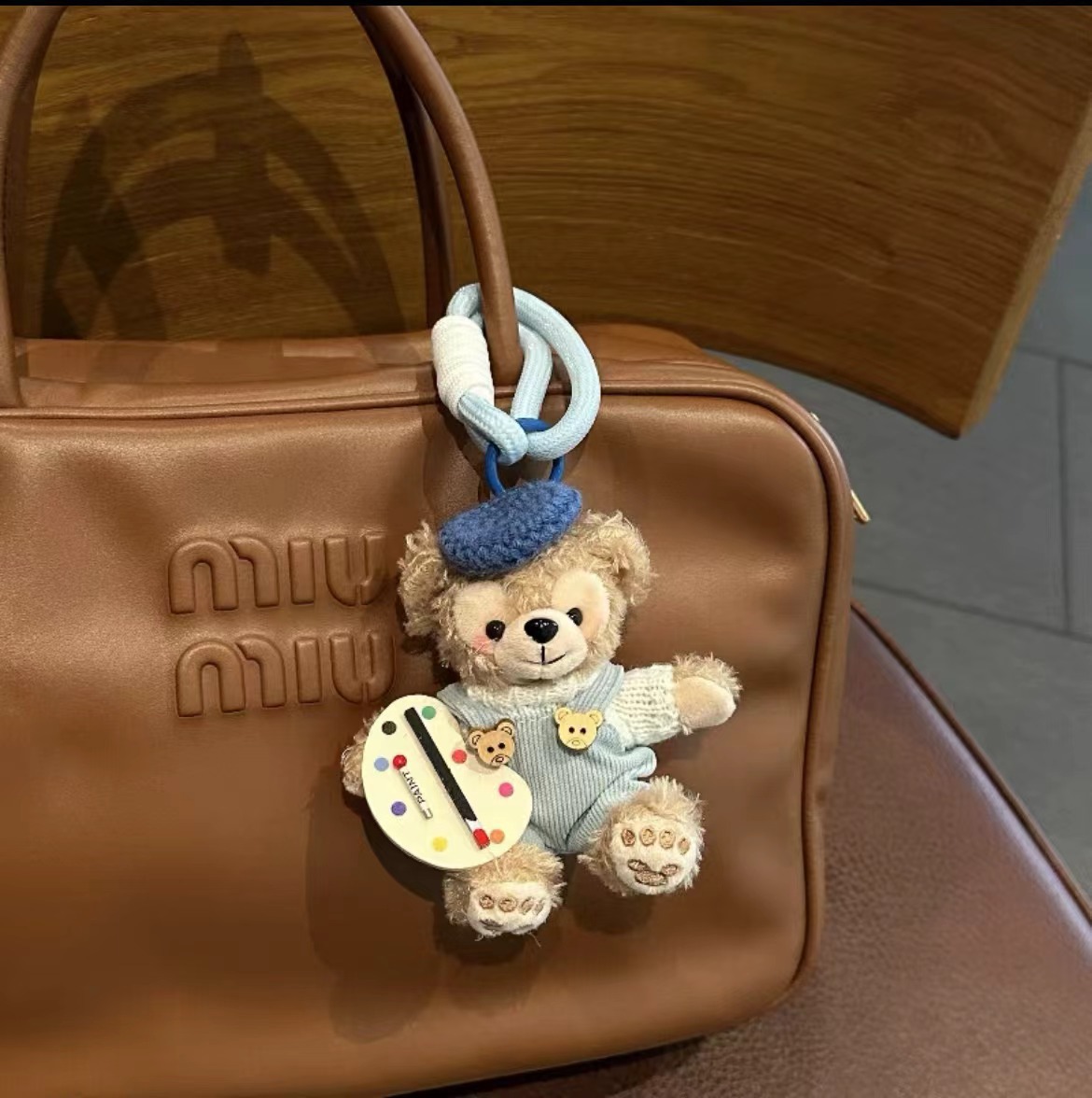 Mei Mei Boy's Bag Keychain Mobile Phone Case Back Clip Crossbody Lanyard Bow Plush Doll Hanging Ornaments for Women