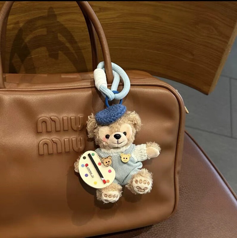 Mei Mei Boy's Bag Keychain Mobile Phone Case Back Clip Crossbody Lanyard Bow Plush Doll Hanging Ornaments for Women