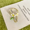 Chain with tassels, small design advanced universal adjustable ring, flowered, high-quality style, on index finger