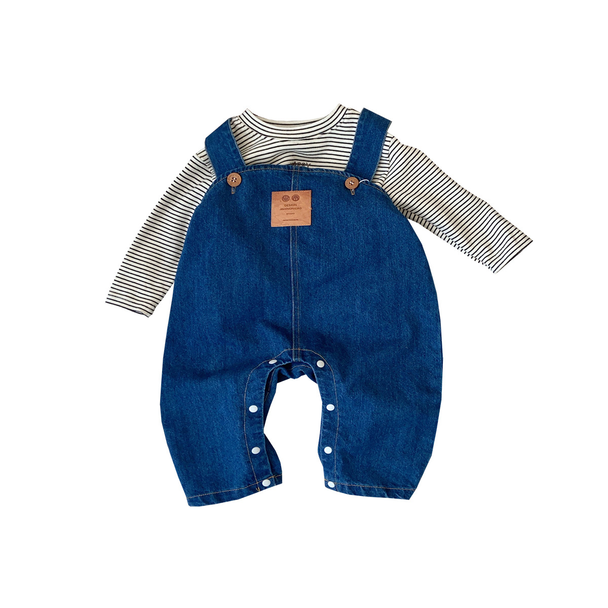 2025 para hombres y bebés, moda para niños, primavera, un tipo de bebé, jeans etiquetados, monos, traje de dos piezas