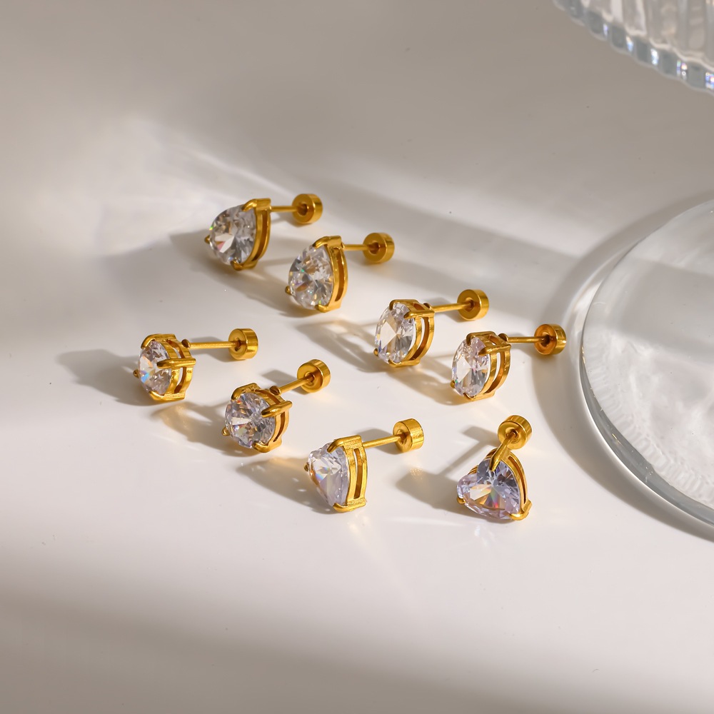 Cross-Border Light Luxury Style Diamond-Encrusted Titanium Steel 