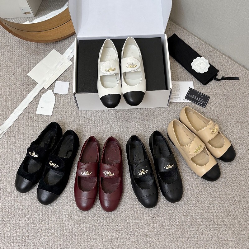 2026 Autumn New French Style Color-Block Mary Jane Flats for Women with Metal Buckle Ballet Flats