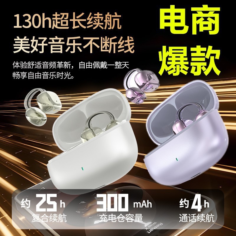 2025耳夹式蓝牙耳机TWS不入耳运动夹耳超长续航立体声创意设计|undefined