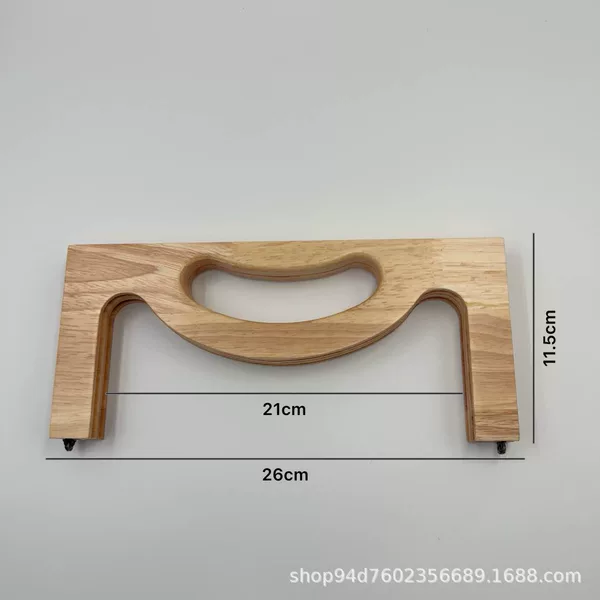 Natural Wood Trapezoidal Handle 26cm Bag Handle Suitable for Handbag-Style Bags DIY Handmade Bag Accessories