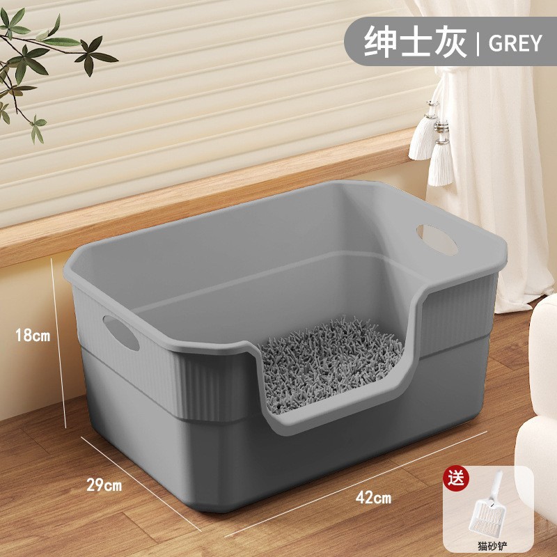 Lavabo de arena para gatos de gran tamaño, inodoro para gatos a prueba de salpicaduras, gatito, lavabo de arena para gatos abierto gigante, lavabo para gatos extra grande