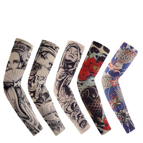 360 Seamless Printed Sleeves Arm Sleeves Women's Ice Hand Sleeves Summer Sunscreen Sleeveless Armsleeves Men's Arm Sleeves