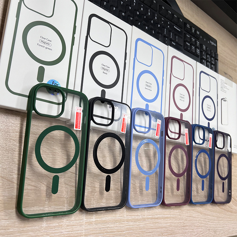 适用iphone16肤感边框磁吸壳苹果17ProMax透明15保护套11硬壳批发|undefined
