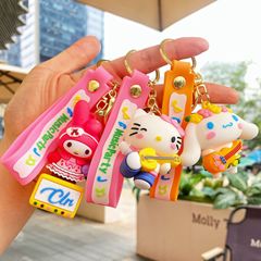 フラワーシーズン サンリオ キーホルダー かわいい KT 猫 クロメ ペンダント クレーン人形 キーホルダー 絶妙な小さなギフト