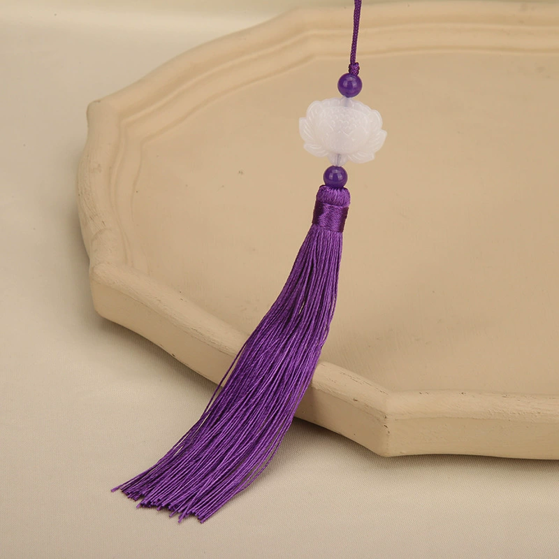 Double-sided pendant white jade with tassels, decorations, accessory, accessories