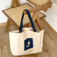 亚马逊跨境货源原创大容量单肩帆布包女托特包通勤韩系慵懒风布袋