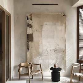手绘肌理油画舒达客厅抽象立体装饰画民宿玄关餐厅侘寂风极简挂画