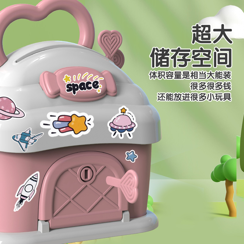 De alta apariencia de dibujos animados lindo Candy Cottage juguete para niños Nueva alcancía hecha a mano DIY transfronteriza regalo creativo