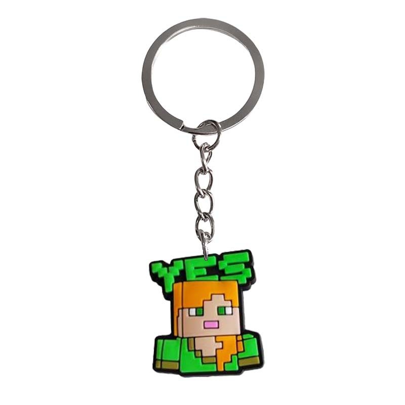Minecraft キーホルダーシリーズ漫画アクセサリー PVC ソフトラバーキーホルダーバッグペンダント小さなスクールバッグキーホルダー|undefined