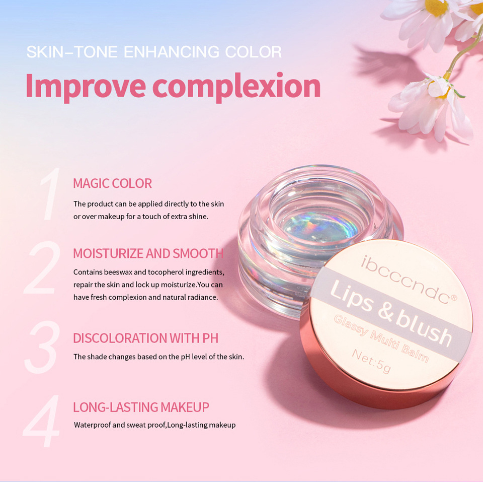 ibcccndc Thermochromic Blush Transparent Color-changing Gel High-Gloss Blush Cream Natural Nude Blush Blush undefined
