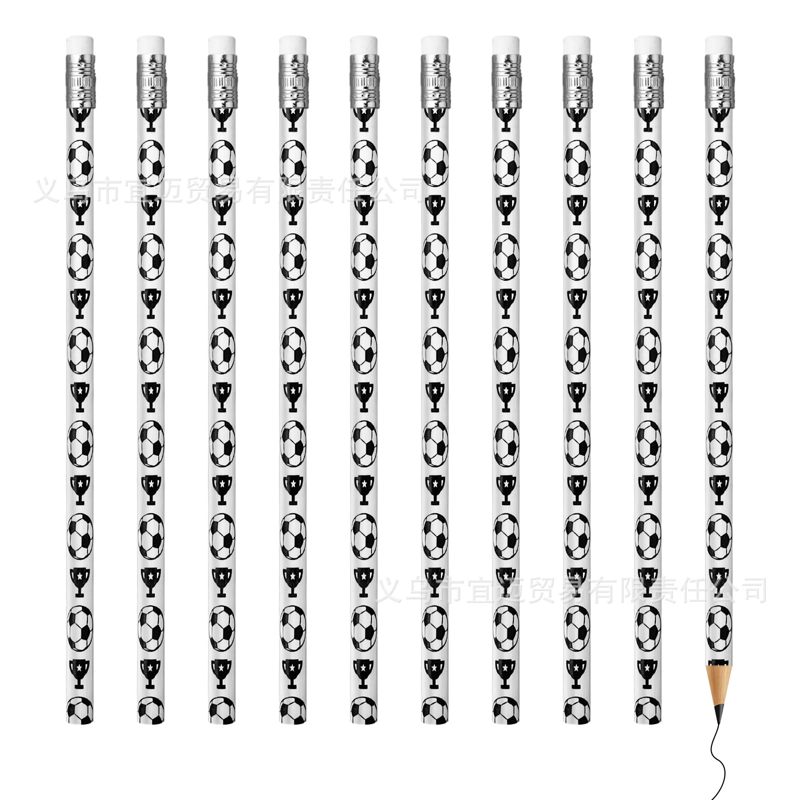 Amazon Горячая распродажа новый футбольный карандаш на белом фоне черный шар классический детский студент HB деревянный карандаш спортивный
