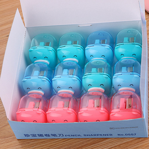 0557 Treasure Pencil Sharpener Cute Learning Stationery Pencil Sharpener Creative Student Prize Mini Piggy Pencil Sharpener
