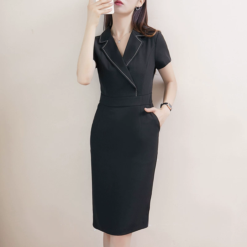 288 платье новое женское лето профессиональное платье высокого класса рабочая юбка жирный мм большой размер женский темперамент юбка