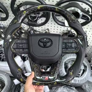 适用丰田系LC300埃尔法80系海拉克斯兰德酷路泽皇冠碳纤维方向盘
